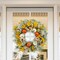 Fall Wreaths for Front Door, 22-24” Seasonal Wreath Decorations with Pumpkins/Berries(Flockingleave)4"D x 22"W x 22"H